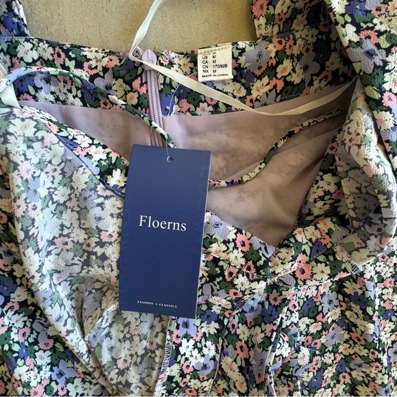 Flower Print Summer Mini Flare Dress Size M - Picture 9 of 13